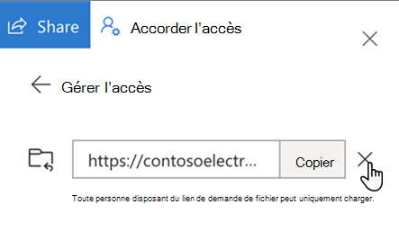 Interface utilisateur pour arrêter l’accès aux demandes de fichiers