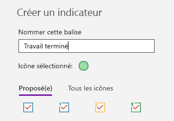 Création de balise personnalisée dans OneNote pour Windows 10