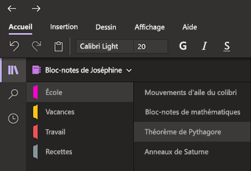 Mode sombre dans OneNote pour Windows 10
