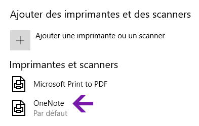 Menu de sélection d’emplacement du bloc-notes dans OneNote pour Windows 10