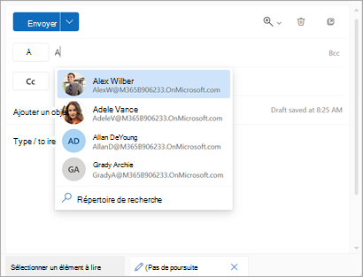 Masquer vos contacts dans la capture d’écran web 1