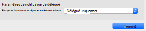 Déléguer les options de notification.