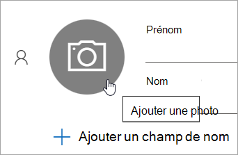 Capture d’écran montrant l’option permettant d’ajouter une photo pour un contact