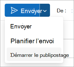 Sélectionnez Envoyer démarrer > le publipostage
