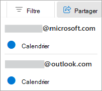 Sélectionner partager le calendrier dans le ruban