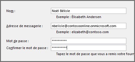 Deuxième page de l’Assistant Nouveau compte