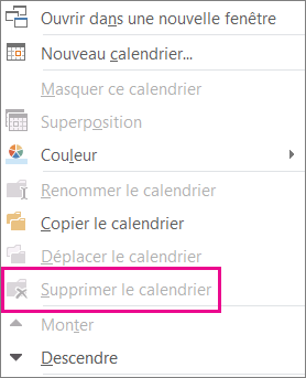 La commande Supprimer est grisée