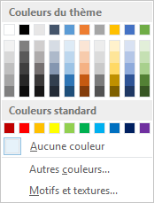 Options Couleur de page du ruban