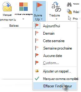 Commande Supprimer l’indicateur sur le ruban