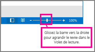 Déplacez la barre vers la droite pour effectuer un zoom avant.