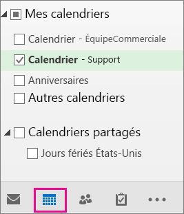 Sélectionnez l’affichage Calendrier