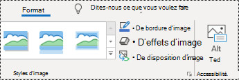 Bouton Texte de remplacement dans le ruban pour Outlook sur Windows.