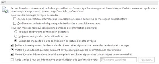 Ajoutez des informations de suivi à vos messages.