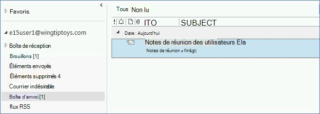 Boîte d’envoi dans Outlook
