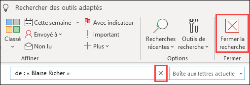 Fermer la recherche