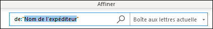 Rechercher par nom d’expéditeur