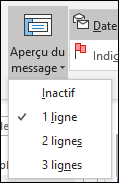 Définir l’aperçu des messages