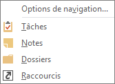 Choisissez Plus (les trois points) dans la barre d’accès rapide pour afficher les options de navigation