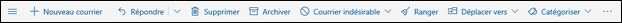 Barre d’outils de message Outlook.com