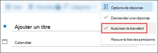 Utiliser la barre d’outils d’événements pour bloquer le transfert