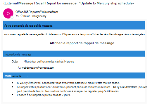 outlook pour case activée sur une capture d’écran d’un message