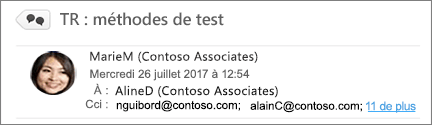 Afficher les destinataires Cci dans le dossier Éléments envoyés
