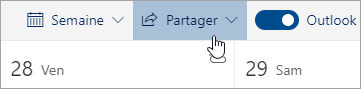 Capture d'écran du bouton Partager 