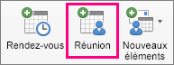 The Meeting option is highlighted on the Home tab.
