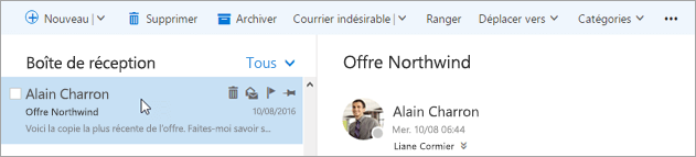 Capture d'écran de la barre de menu
