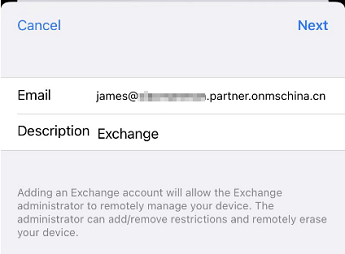 Configurer la messagerie électronique avec l’application De messagerie iOS capture d’écran quatre