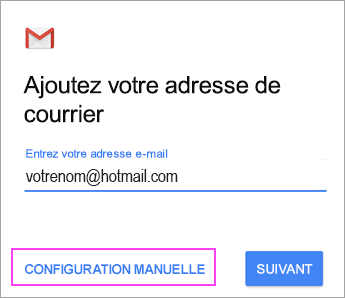 Choisir l’installation manuelle