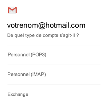 Sélectionner Exchange