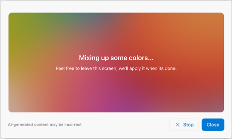Écran montrant un thème généré sur Outlook pour Mac