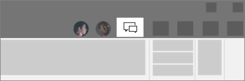 Barre de menus grise avec le bouton Conversation mis en surbrillance