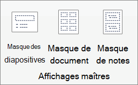 Commande Masque des diapositives dans le groupe Modes masque