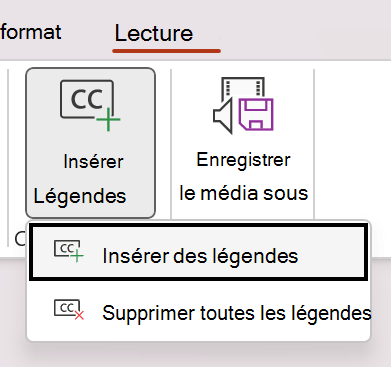 Insérez des sous-titres pour une vidéo dans PowerPoint.