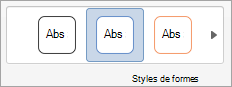 Options du groupe Styles de forme