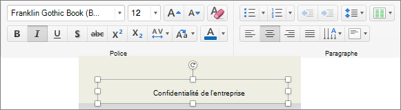 Modification de la mise en forme du pied de page