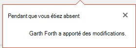 PowerPoint pour Office 365 indique qui a apporté des modifications à un fichier partagé en votre absence
