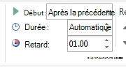 Dans le groupe Minutage, vous pouvez définir les détails du minutage.
