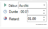 Dans le groupe Minutage, définissez l’option Démarrer sur Au clic.