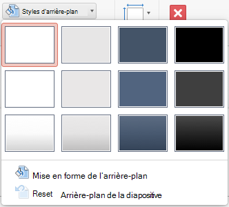 PowerPoint pour Mac - Menu Style d’arrière-plan