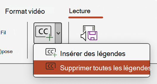 Supprimez toutes les légendes d’une vidéo dans PowerPoint.