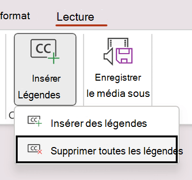 Supprimez toutes les légendes d’une vidéo dans PowerPoint.