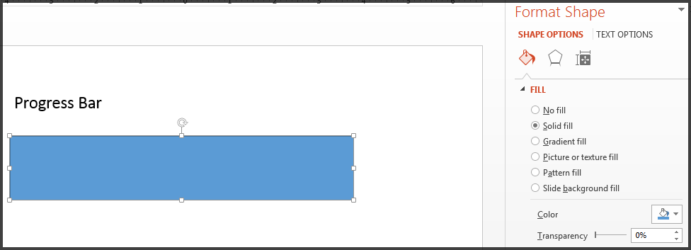 Barre de progression avec remplissage bleu.