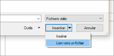 Boîte de dialogue Insérer une vidéo dans PowerPoint