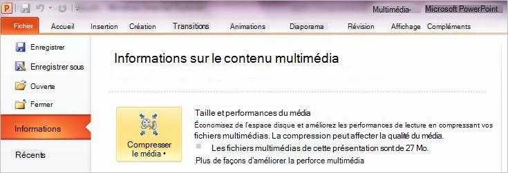 Cliquer sur Compresser le média