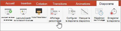 Bouton Afficher la lecture personnalisée