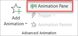 Où trouver le bouton bascule volet Animation sous l’onglet Animations.