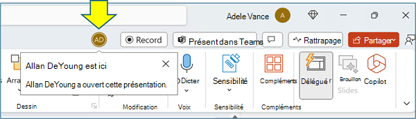 Écran de collaboration PowerPoint